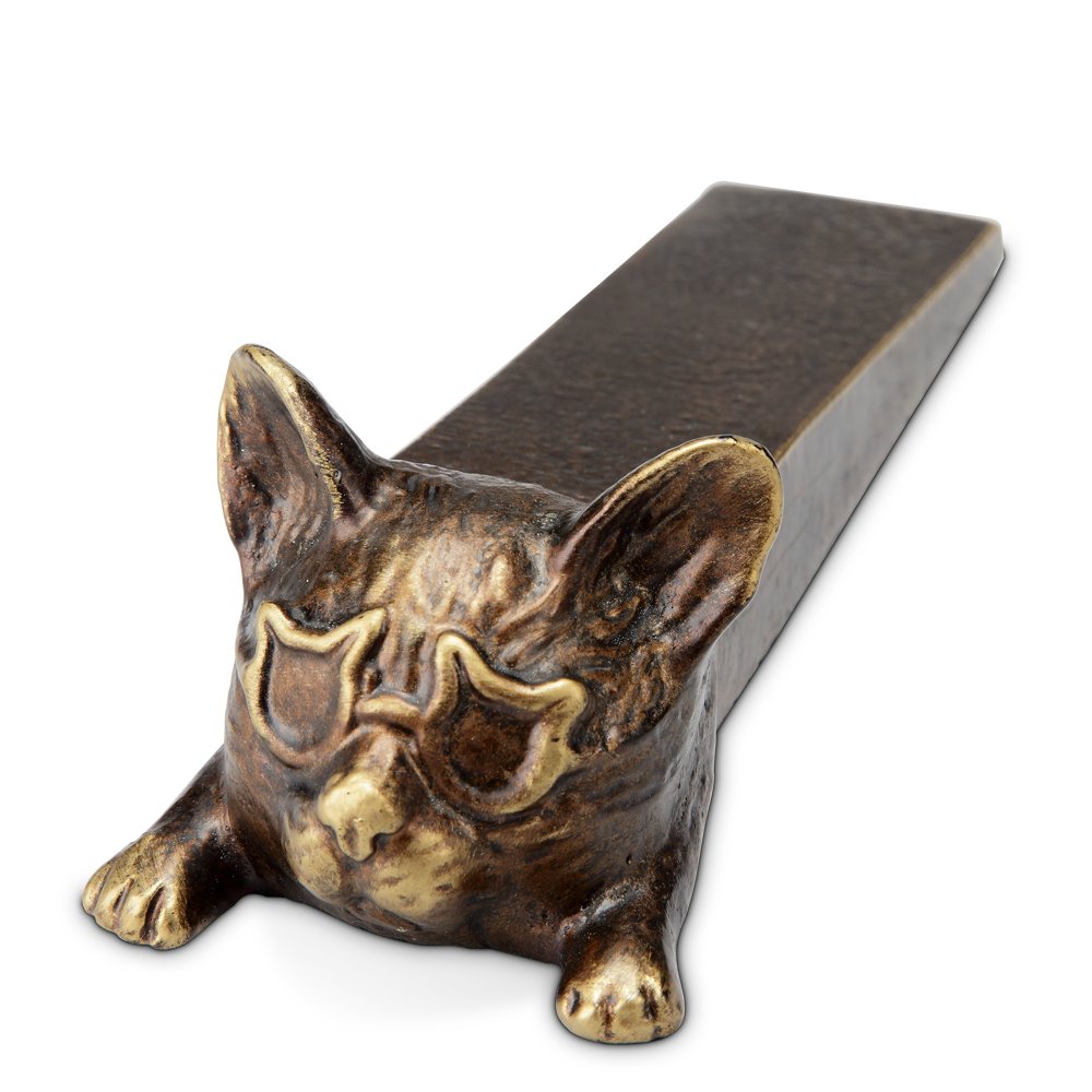 KITTEN DOORSTOP: Kitten Doorstop - Weight: 0.25 Lbs - Size: 2"H 6"W 2.5"D - Material: ALUMINUM