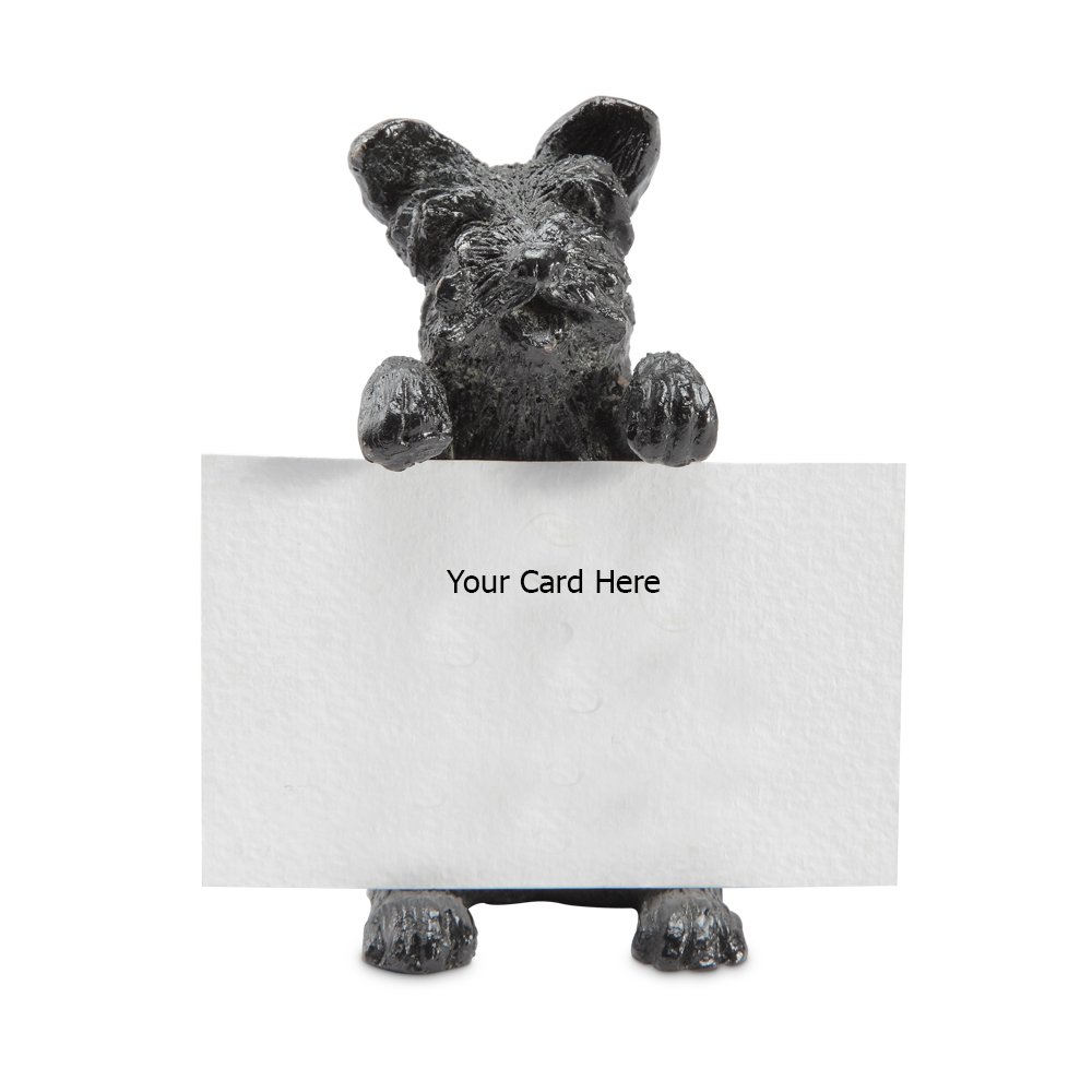 SCOTTIE DOG CARD HOLDER: Scottie Dog Card Holder - Weight: 0.67 Lbs - Size: 4"H 3"W 2"D - Material: CAST IRON