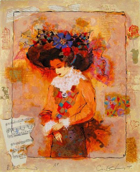 ALEXANDER WISSOTZKY ROSA HAND SIGNED LIMITED ED.: Limited Edition Original Hand Signed Serigraph By Tanya Wissotsky And Alexander Galtchansky Titled “rosa”. Medium Is Serigraph On Deluxe Paper. Hand Signed By Both Of The Artist. This Piece Is Mar