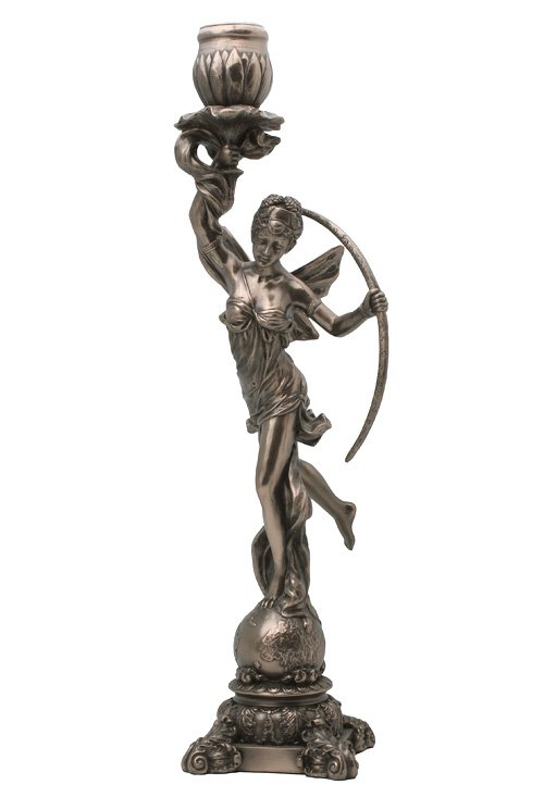 DIANA CANDLE HOLDER - BRONZE: Diana Candle Holder - Material - Cold Cast Bronze - Size - 12 3/8