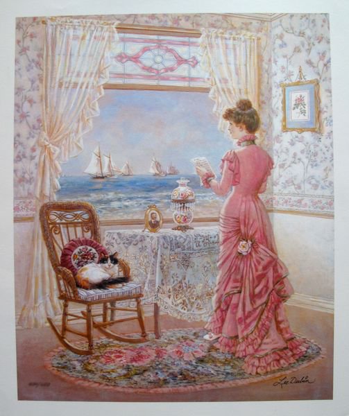 LEE DUBIN THE LETTER HAND SIGNED LIMITED ED. LITHOGRAPH: Lee Dubin Hand Signed Limited Edition Lithograph Titled "The Letter". Made On Archival Quality Paper. This Piece Is Hand Signed By Dubin Herself. Image Measures 22" X 18". Paper Measures 25" X 21". Ed