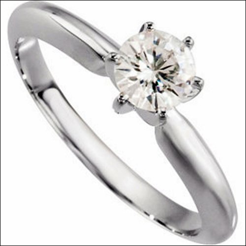 Created Moissanite Solitaire Engagement Ring: Created Moissanite Solitaire Engagement Ring - 1.8204: DWT - Gram Weight: 2.83 - Metal: 14K White - Finished State: P - Series Description: Created Moiss Sol Eng Ring - :