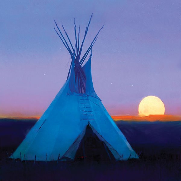 MOON AND SATURN - BY R. TOM GILLEON: Moon And Saturn - By R. Tom Gilleon - Hand Signed - Canvas - Edition Image Size: 12"w X 12"h. Edition Size:100