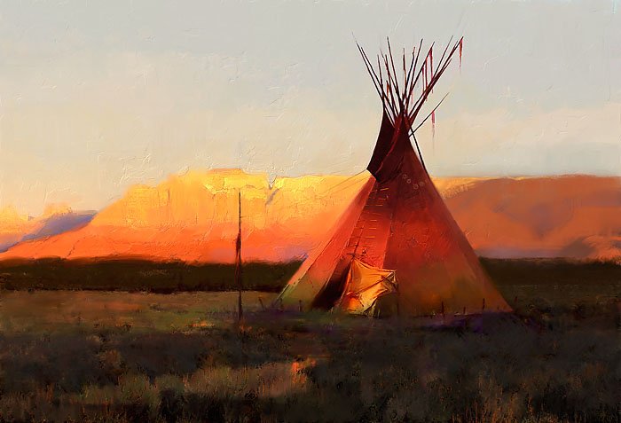 RED DAY BUTTE - BY R. TOM GILLEON: Red Day Butte - By R. Tom Gilleon - Hand Signed - Limited Edition Canvas - Image Size: 28"w X 19"h. Edition Size:45