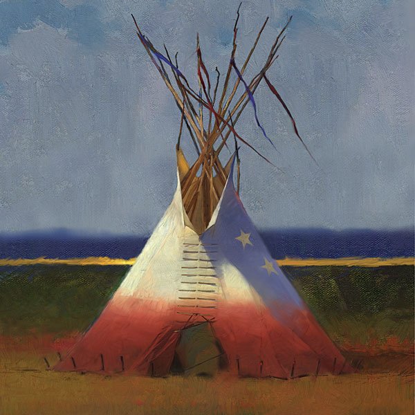 TWO STARS LODGING - BY R. TOM GILLEON: Two Stars Lodging - By R. Tom Gilleon - Hand Signed - Canvas - Edition Image Size: 12"w X 12"h. Edition Size:100