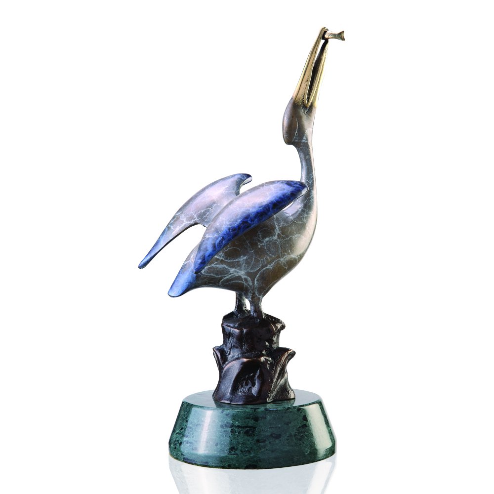 SEASIDE PELICAN: Seaside Pelican - Weight: 2.25 Lbs - Size: 9.5"H 4.5"W 4.5"D - Material: BRASS