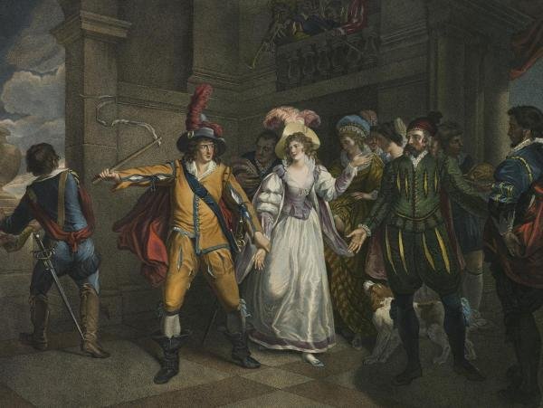 FRANCIS WHEATLEY - TAMING OF THE SHREW, ACT III SCENE: Francis Wheatley - Taming Of The Shrew, Act Iii Scene Ii, Baptista's House - 48 X 36 In. - Gallery Stretched The Piece Of Art Is Ready To Hang Or Lean Against A Wall, Or Display On An Easel. - A Gicl�