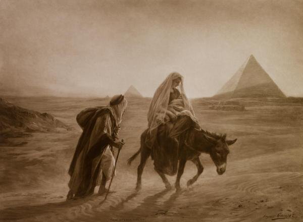 EUGENE GIRARDET - THE FLIGHT INTO EQYPT: Eugene Girardet - The Flight Into Eqypt - 48 X 36 In. - Gallery Stretched The Piece Of Art Is Ready To Hang Or Lean Against A Wall, Or Display On An Easel. - A Giclée Print Is The Highest Quality Pri