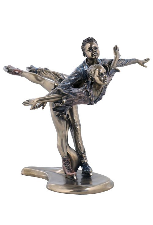 ICE DANCERS - BRONZE: Ice Dancers - Pair Camel Spin - Material - Cold Cast Bronze - Size - 7 1/2