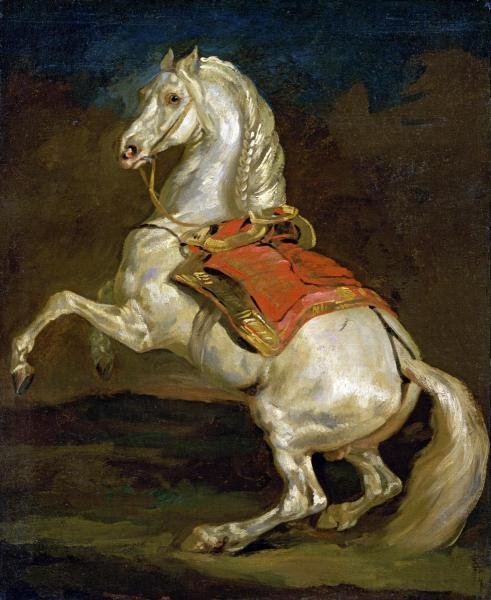 THEODORE GERICAULT - REARING HORSE (CHEVAL CABRE): Theodore Gericault - Rearing Horse (cheval Cabre) - 36 1/8 X 44 In. - Gallery Stretched The Piece Of Art Is Ready To Hang Or Lean Against A Wall, Or Display On An Easel. - A Giclée Print Is The Highe