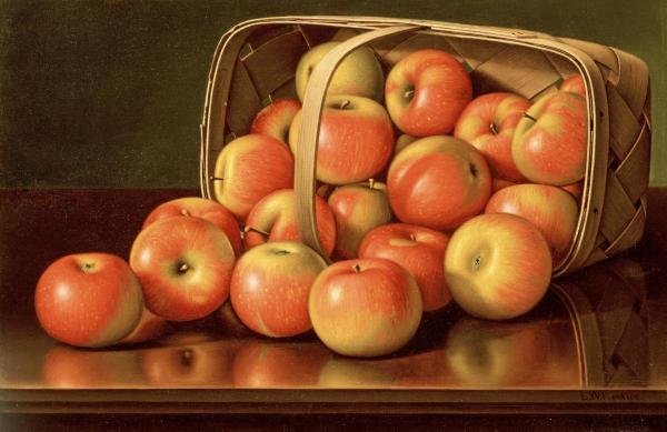LEVI WELLS PRENTICE - APPLES: Levi Wells Prentice - Apples - 44 X 28 1/2 In. - Gallery Stretched The Piece Of Art Is Ready To Hang Or Lean Against A Wall, Or Display On An Easel. - A Giclée Print Is The Highest Quality Print Avai