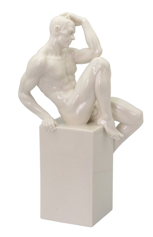 NUDE MALE: Nude-male-0(glazed) - Material - Fine Porcelain - Size - (h) 10 1/4