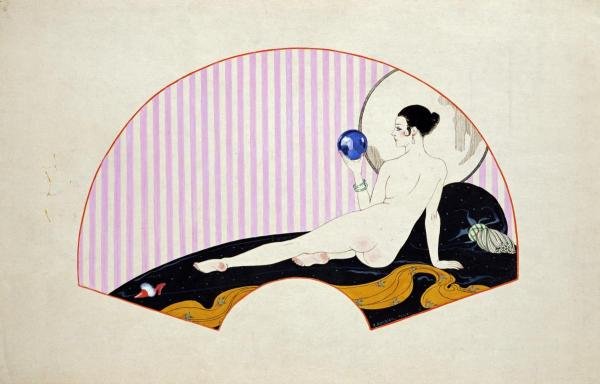GEORGES BARBIER - ODALISQUE WITH A CRYSTAL BALL: Georges Barbier - Odalisque With A Crystal Ball - 36 X 23 1/8 In. - Gallery Stretched The Piece Of Art Is Ready To Hang Or Lean Against A Wall, Or Display On An Easel. - A Giclée Print Is The Highest