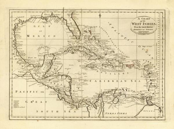 MATHEW CAREY - CHART OF THE WEST INDIES, 1811: Mathew Carey - Chart Of The West Indies, 1811 - 22 X 16 1/4 In. - Gallery Stretched The Piece Of Art Is Ready To Hang Or Lean Against A Wall, Or Display On An Easel. - A Giclée Print Is The Highest Q