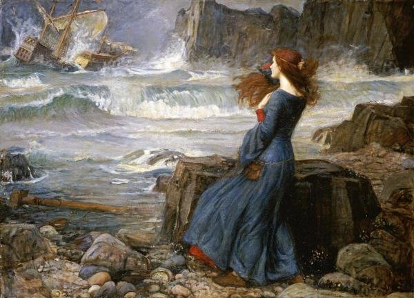 JOHN WILLIAM WATERHOUSE - MIRANDA - THE TEMPEST: John William Waterhouse - Miranda - The Tempest - 22 X 15 7/8 In. - Gallery Stretched The Piece Of Art Is Ready To Hang Or Lean Against A Wall, Or Display On An Easel. - A Giclée Print Is The Highest