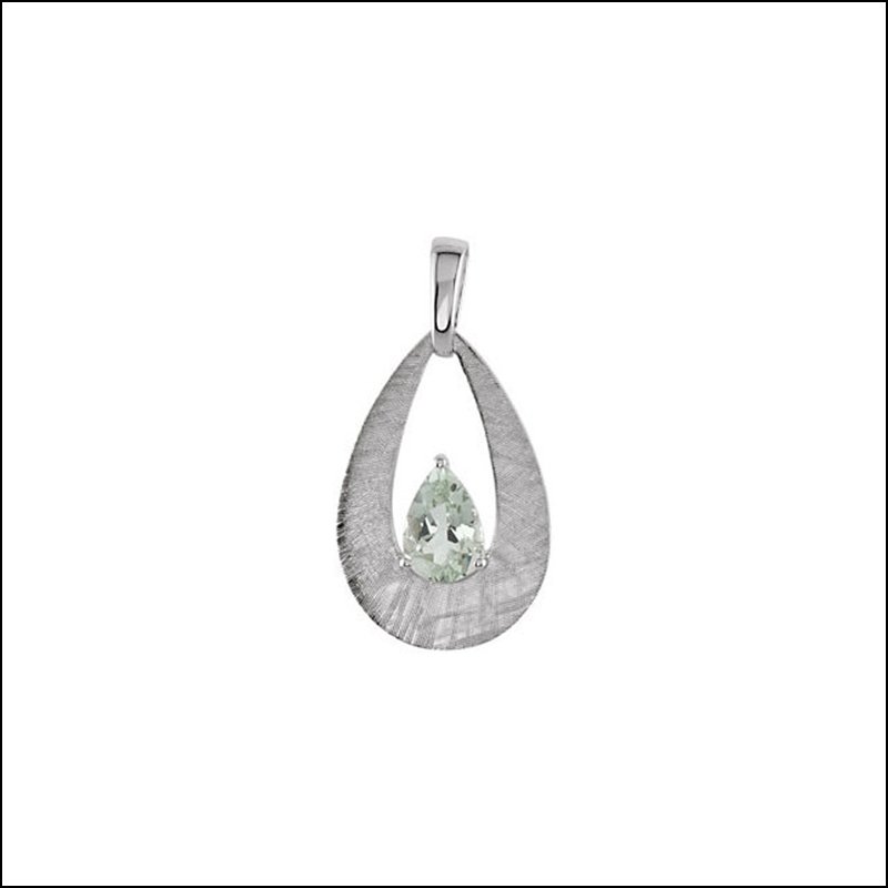 GENUINE GREEN QUARTZ PENDANT: GENUINE GREEN QUARTZ PENDANT - Ster / 12.00X08.00 Mm / P / Green Quartz Pendant - Weight: 4.31DWT - GramWeight: 6.7
