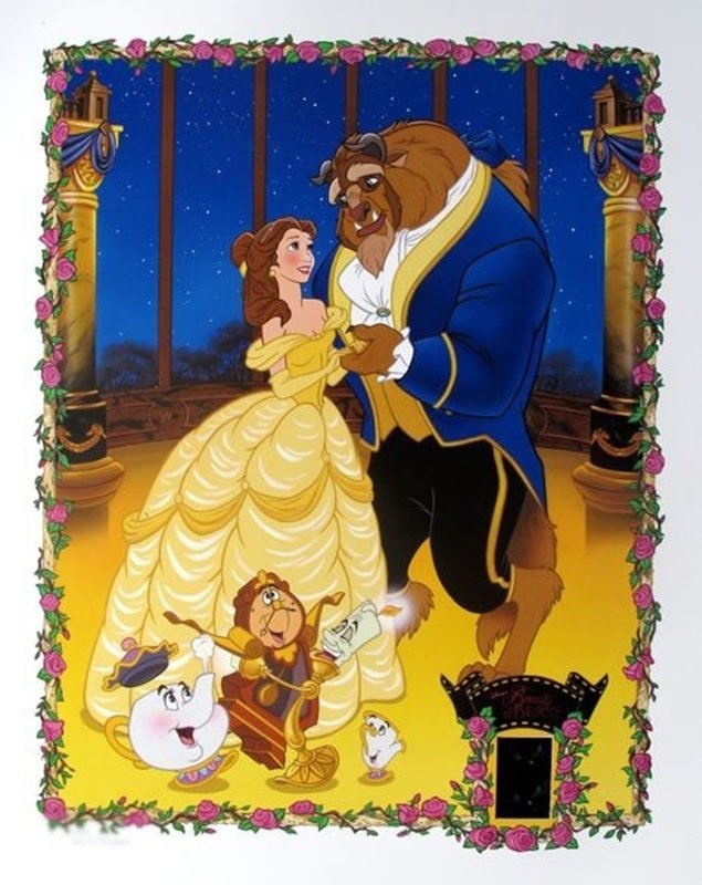 DISNEY BEAUTY AND THE BEAST Limited Ed. Lithograph with