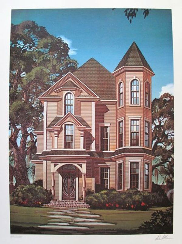David Mann GOTHIC HOUSE Limited Ed. Hand Signed: This is a lithograph hand signed by David Mann titled "GOTHIC HOUSE". Made on archival quality paper. This piece was hand signed by David Mann himself. Pencil numbered from a limited edition of 1000.