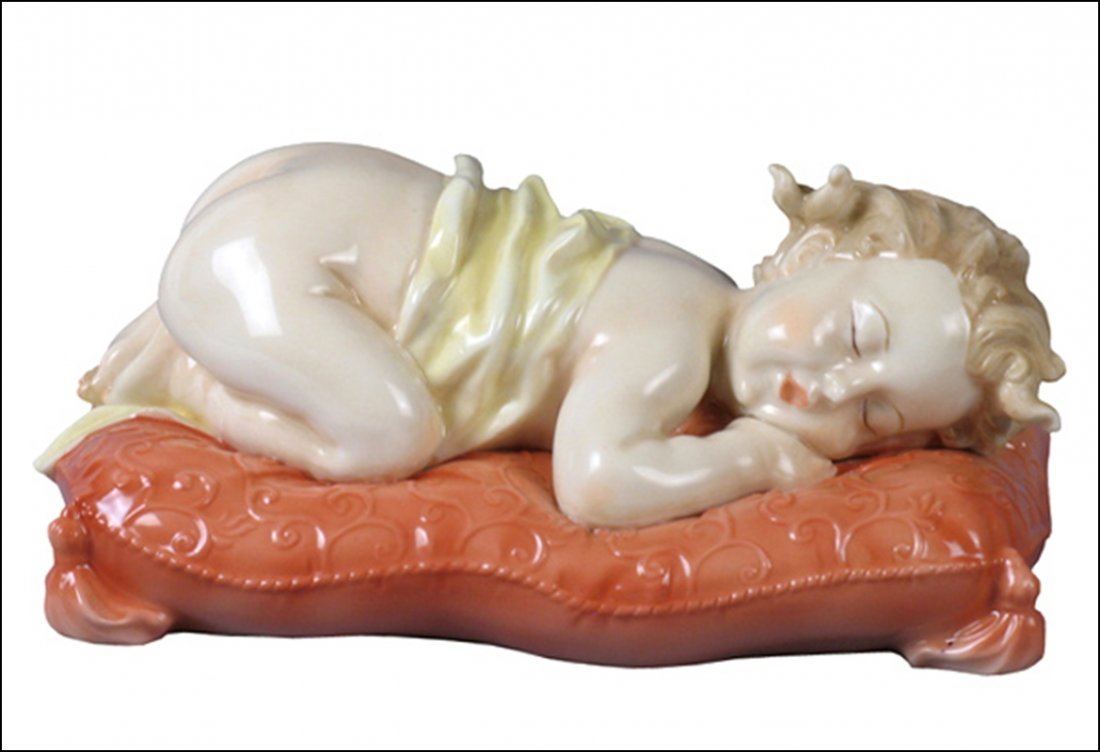 INFANT SLEEPING (WITHOUT CLOTH): Infant-sleeping (without Cloth) - Material - Fine Porcelain - Size - (l) 5 7/8