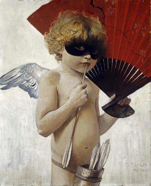 FRANZ VON STUCK - CUPID AT THE MASKED BALL: Franz Von Stuck - Cupid At The Masked Ball - 29 1/4 X 36 In. - Gallery Stretched The Piece Of Art Is Ready To Hang Or Lean Against A Wall, Or Display On An Easel. - A Giclée Print Is The Highest Qual