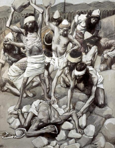 JAMES TISSOT - SABBATH BREAKER STONED: James Tissot - Sabbath Breaker Stoned - 23 1/4 X 30 In. - Gallery Stretched The Piece Of Art Is Ready To Hang Or Lean Against A Wall, Or Display On An Easel. - A Giclée Print Is The Highest Quality P