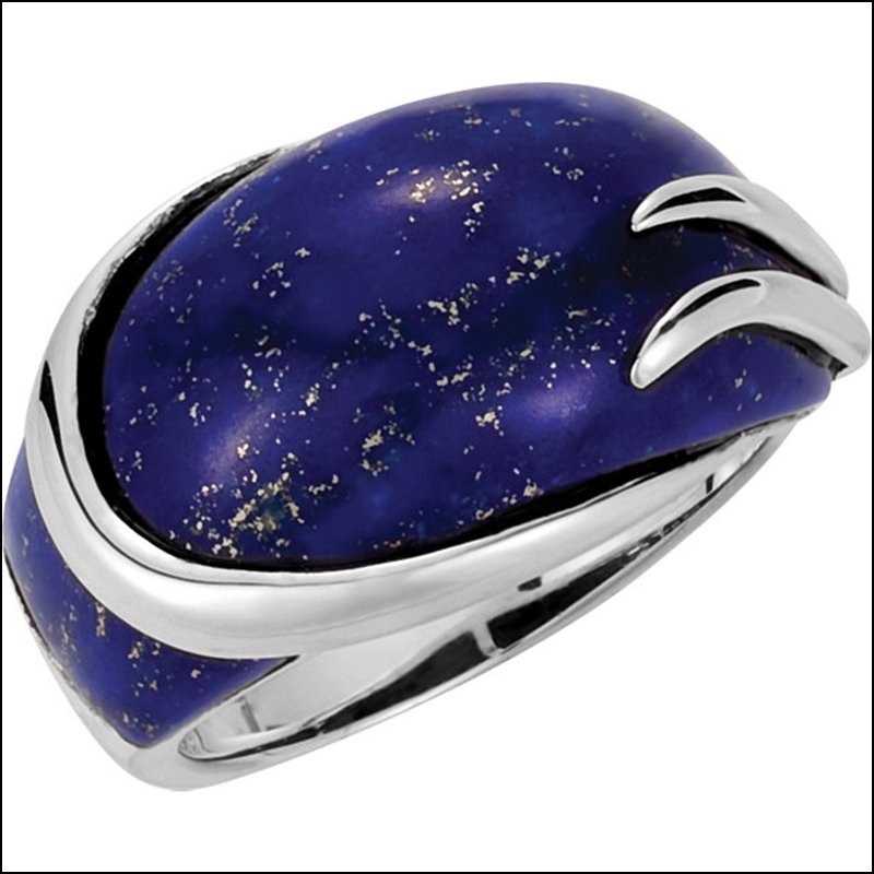 GENUINE LAPIS RING: GENUINE LAPIS RING - Sterling Silver / 22.00X12.50 Mm / Polished / Lapis Ring - Weight: 3.15DWT - GramWeight: 4.9 - Ring Size: 6 - We Have Other Sizes
