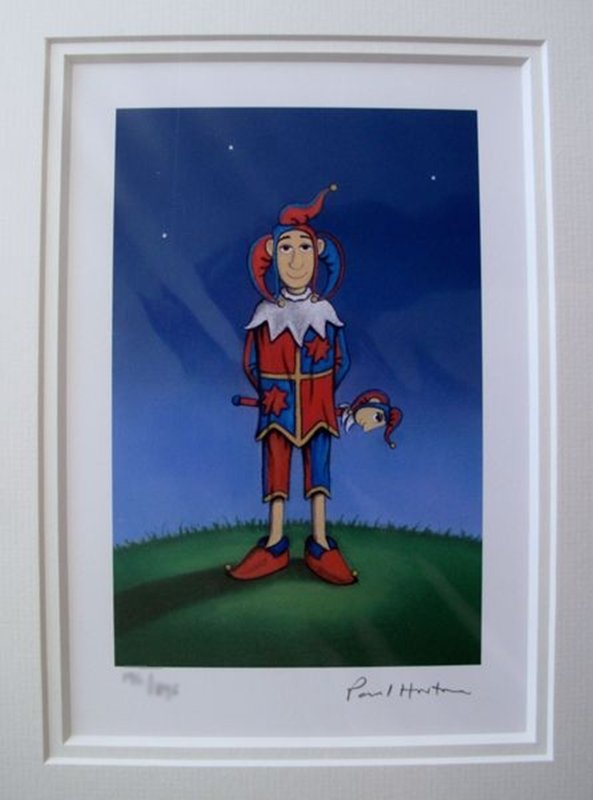 Paul Horton THE JESTER Hand Signed Limited Ed. Giclee: This is a matted giclee from the famed UK artist Paul Horton. This giclee is titled "THE JESTER" . This giclee is hand signed on the lower right by Paul Horton. This subject comes beautifully matted a