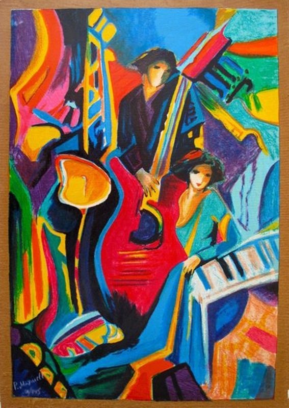 Philip Maxwell THE CLASSICAL CLUB Limited Ed. Hand: This is a limited edition original hand signed serigraph on canvas by Philip Maxwell titled “THE CLASSICAL CLUB”. This canvas edition is hand embellished with oils which display the look and textu