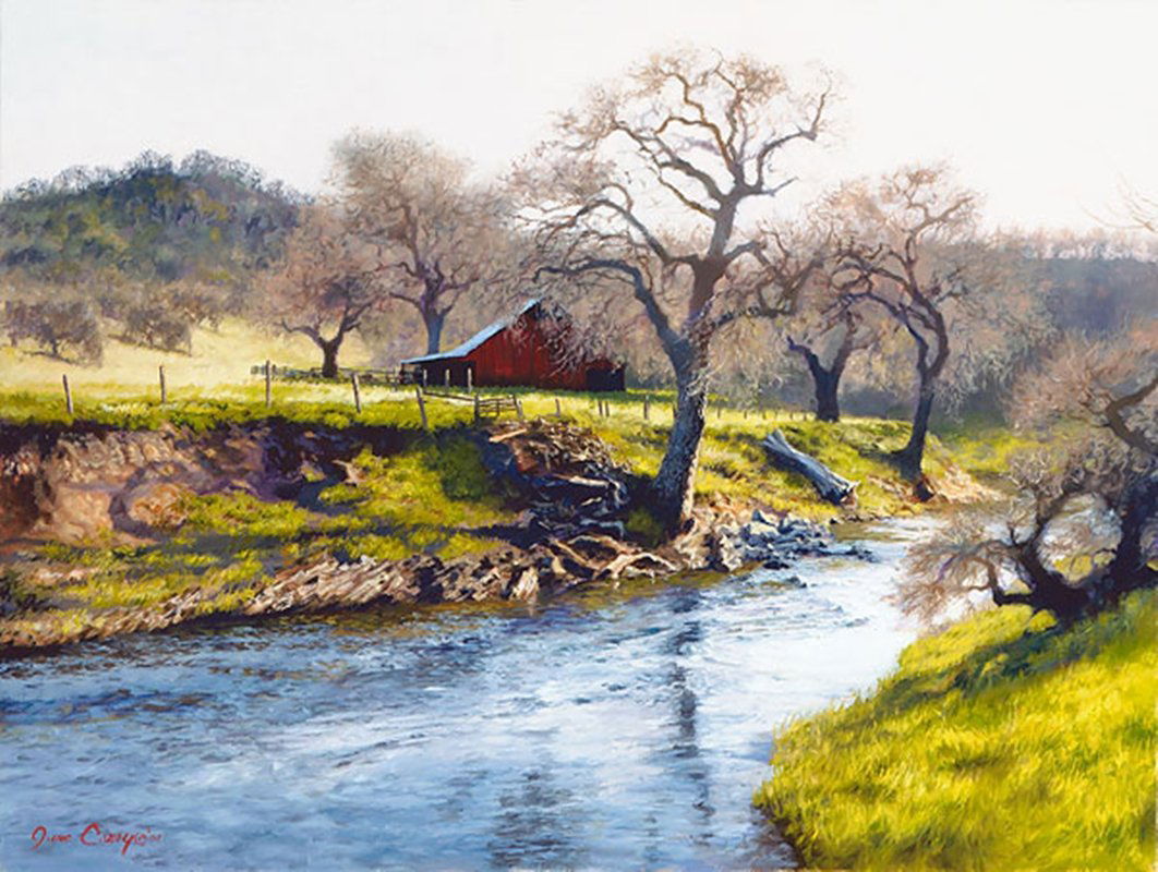EARLY SPRING AT STONY CREEK - JUNE CAREY: Early Spring At Stony Creek - June Carey - Hand Signed - Limited Edition Canvas - Image Size: 24"w X 18"h. Edition Size:100 - There´s life in everything during spring. It´s something you take in bef