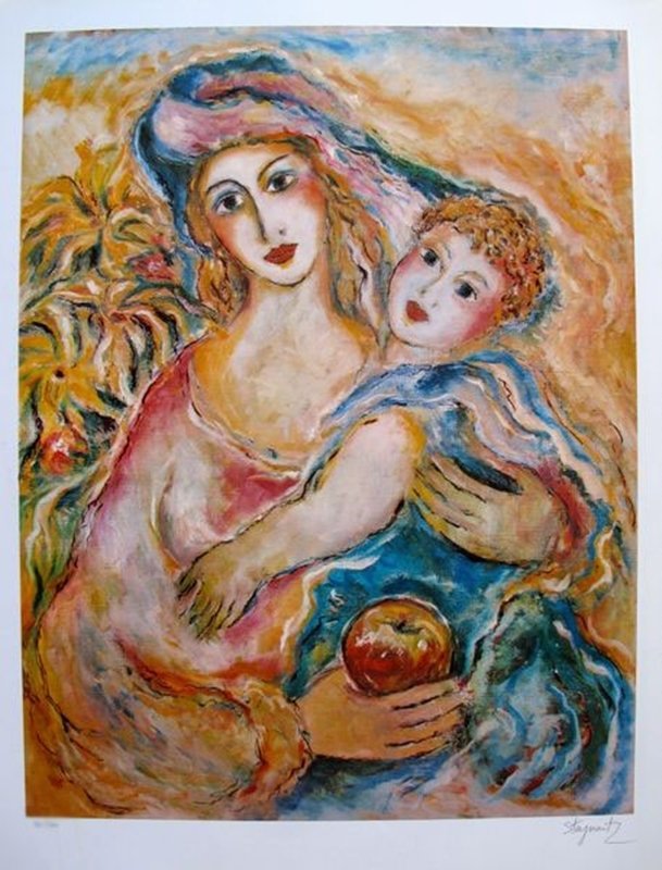 Zamy Steynovitz MOTHER'S LOVE Hand Signed Limited Ed.: you will be bidding on a hand signed limited edition lithograph by Zamy Steynovitz titled "MOTHER'S LOVE". Beautiful art piece on extra thick arches paper. Image measures 24.5" x 19". Paper with borde