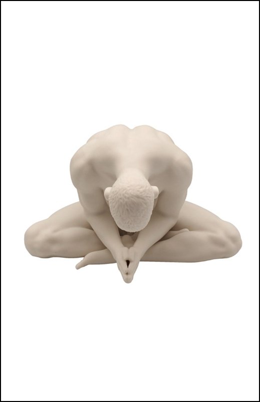 NUDE MALE: Nude-male-4(matt) - Material - Fine Porcelain - Size - (l) 5 1/2