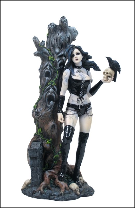 GOTHIC GIRL BY GHOST TREE - BRONZE: Gothic Girl By Ghost Tree - Material - Poly Stone - Size - 10 5/8