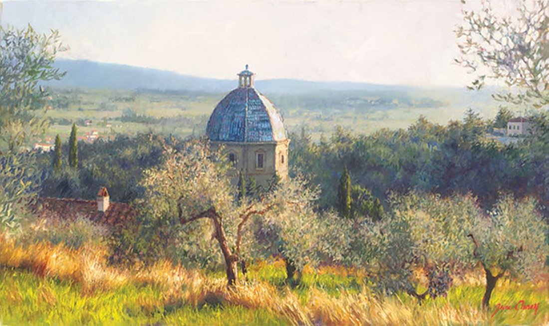 CORTONA NOVEMBER - JUNE CAREY: Cortona November - June Carey - Hand Signed - Canvas - Edition Image Size: 15"w X 9"h. Edition Size:125 -