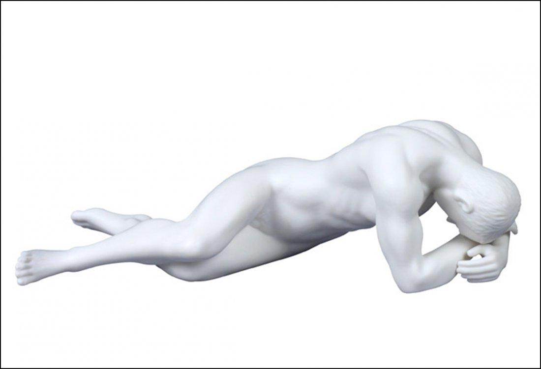 NUDE MALE: Nude-male-(matt) - Material - Fine Porcelain - Size - (l) 8 1/2
