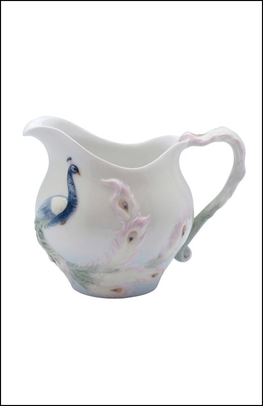 PEACOCK CREAMER: Peacock Creamer - Material - Fine Porcelain - Size - (l) 4 1/4