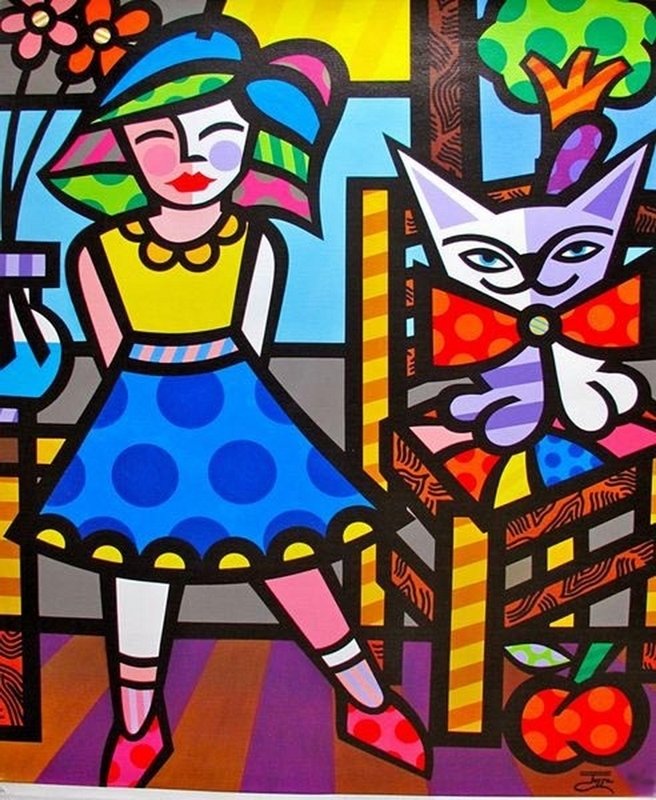 Jozza RED APPLE Hand Signed Giclee on Canvas: this is a very nice hand signed, limited edition, giclée on canvas by Jozza titled “RED APPLE”. If you love Romero Britto, you'll love Jozza... Britto's first and only student! This giclee is han