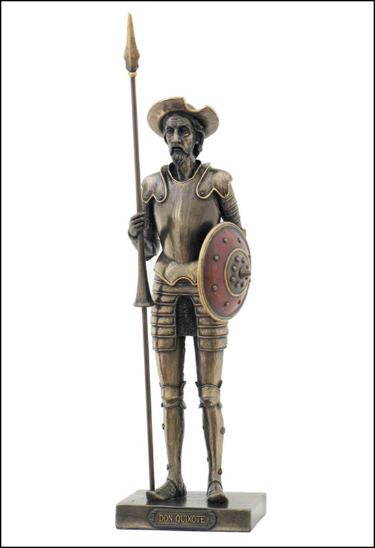 DON QUIXOTE STANDING - BRONZE: Don Quixote Standing - Material - Cold Cast Bronze - Size - 11 5/8