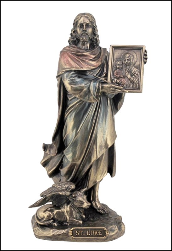 ST. LUKE THE EVANGELIST - BRONZE: St. Luke The Evangelist - Material - Cold Cast Bronze - Size - 8 3/4