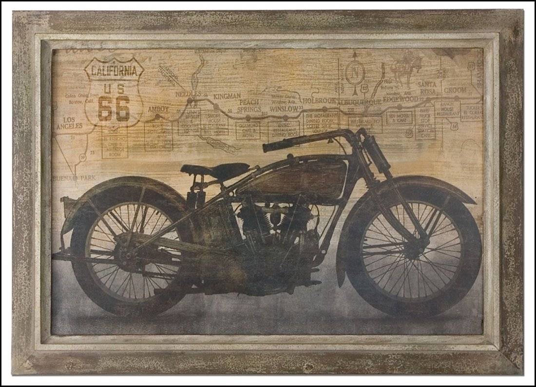 RIDE FRAMED ART: Ride Framed Art - Material: MDF - Overall Depth: 1.5 Inches - Overall Width: 41.5 Inches - Overall Height: 29.5 Inches - Weight: 26 Lbs. - Description: This Oil Reproduction Features A Hand Applied, S