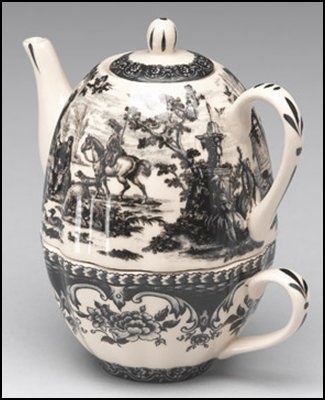 TEA SET FOR ONE BLACK - DIMENSIONS: 6.25H 5.75W 4.00D: TEA SET FOR ONE BLACK - DIMENSIONS: 6.25H 5.75W 4.00D