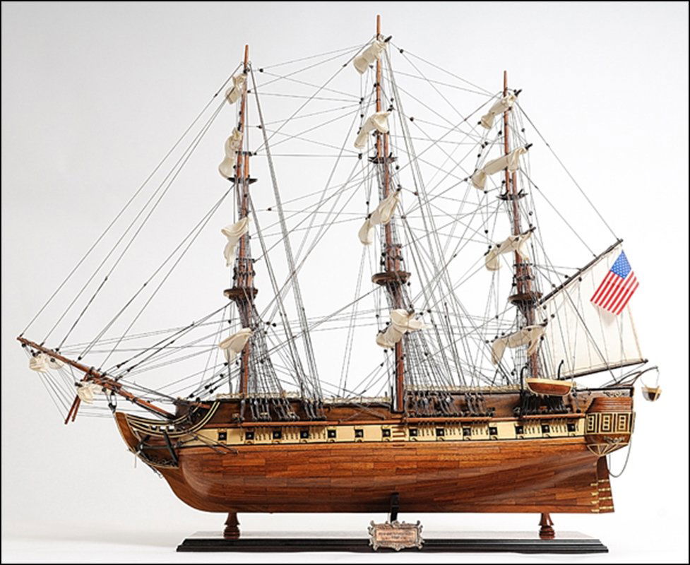 USS CONSTITUTION EXCLUSIVE EDITION: USS Constitution Exclusive Edition - Length: 38" x Width: 32" x Height: 13" - This is Museum-quality, Fully Assembled edition of the famous USS Constitution "Old ironside". It is part of an exclusive