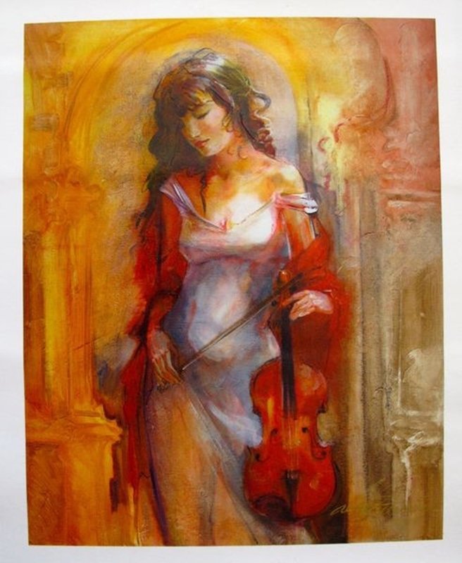 LENA SOTSKOVA MODERN CLASSIC HAND SIGNED LIMITED ED.: This Is A Limited Edition Original Hand Signed Giclee On Canvas By Lena Sotskova Titled “modern Classic”. This Giclee Was Hand Signed And Hand Embellished By The Artist. This Subject Is Numbered F