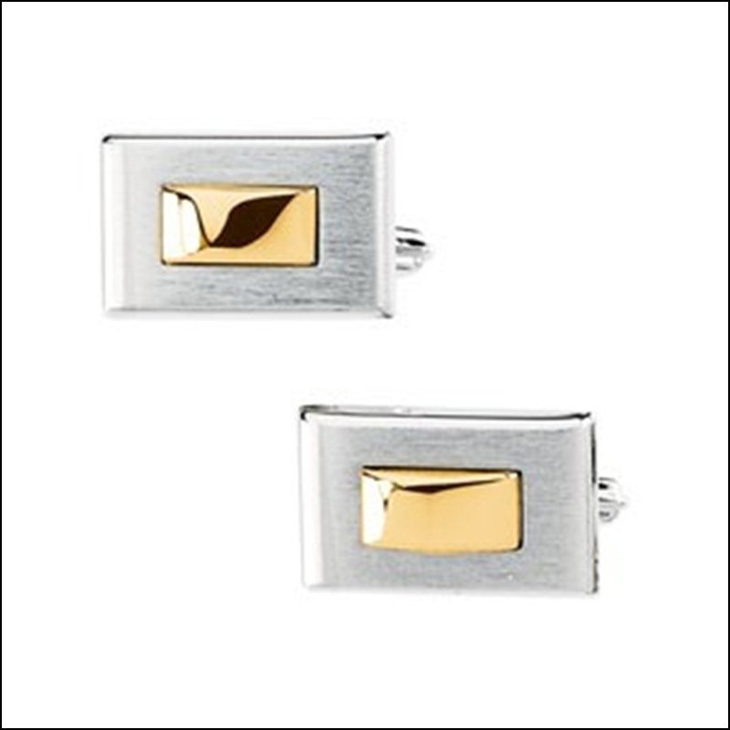 14KT YELLOW GOLD AND STERLING SILVER CUFFLINKS: 14kt Yellow Gold And Sterling Silver Cufflinks---metal Options: Silver---