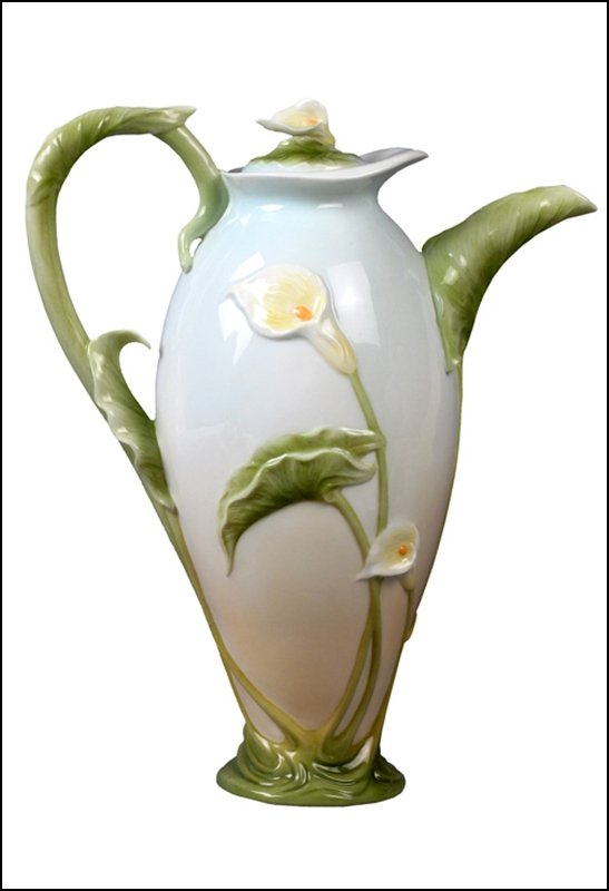 CALLA LILY TEAPOT: Calla Lily Teapot - Material - Fine Porcelain - Size - (h) 9 1/2