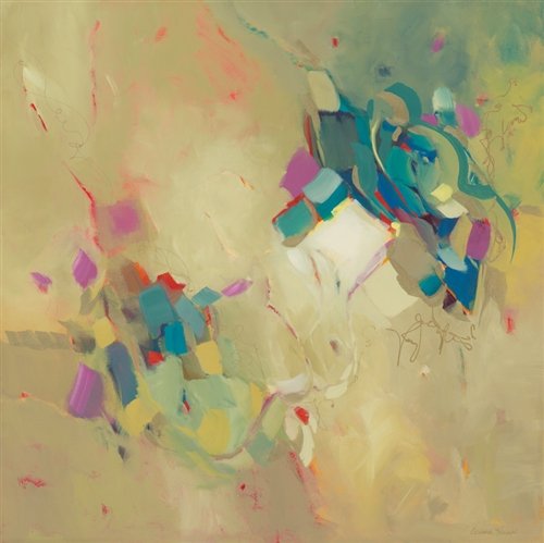 BARBARA KRUPP__BLUE VIOLIN: Blue Violin - Blue Violin 10x10, Giclee Canvas Blue Violin By Barbara Krupp. Canvas Giclee With Brush Stoke Enhancements