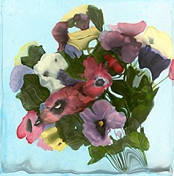 POLLY NORMAN__PANSIES 20X20: Pansies 20x20 - "pansies" Is A Floral Canvas Giclee By Polly Norman. This Canvas Is Gallery Wrapped . Giclee On Canvas The Canvas Actually Wraps Around The Edges Of The Frame, Giving Your Print The Lo