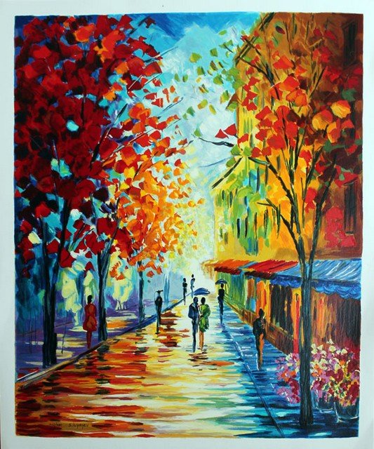 SLAVA ILYAYEV - THE BOULEVARD: Artist: Slava Ilyayev. Title: The Boulevard. Medium: . Image Size: 23" x 19". Paper Size: 24.5" x 20.5. Limited Edition Size: PP55. __________Artist Biography: Slava Ilyayev was born in 1970 in Baku, 
