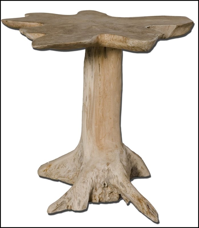 QUITO TEAK ACCENT TABLE: Quito Teak Accent Table - Material: Teak Wood - Overall Depth: 27.6 Inches - Overall Width: 31.5 Inches - Overall Height: 28.5 Inches - Weight: 102 Lbs. - Description: Natural, Solid Teak Wood.
