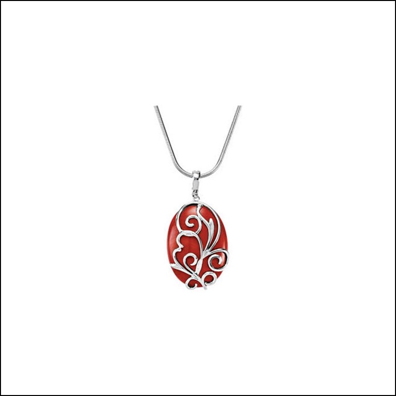 GENUINE RED JASPER PENDANT ENHANCER: GENUINE RED JASPER PENDANT ENHANCER - Ster / 30.00X22.00 Mm / P / Red Jasper Pendant Enhancer - Weight: 2.69DWT - GramWeight: 4.18