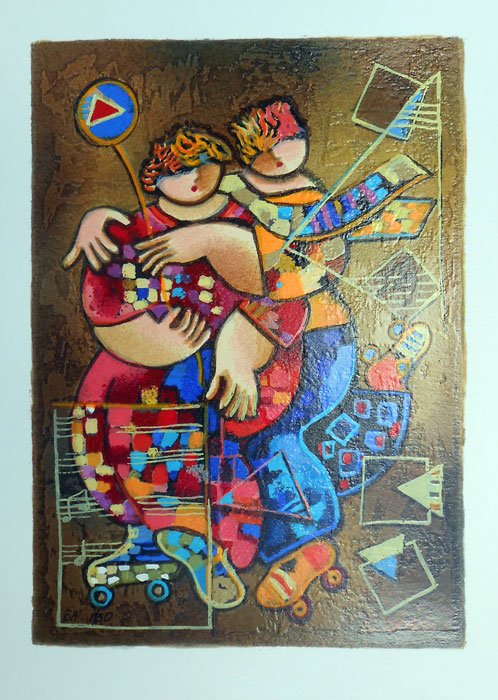 DORIT LEVI - MOONLIGHT DANCING: Artist: Dorit Levi. Title: Moonlight Dancing. Medium: Serigraph On Paper. Image Size: 8.25x5.25. Paper Size: 10.5x7.5. Limited Edition Size: Ea50. __________artist Biography: Dorit Levi Has Created A